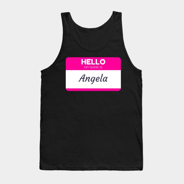 Funny name shirts funny gift ideas hello my name is Angela Tank Top by giftideas